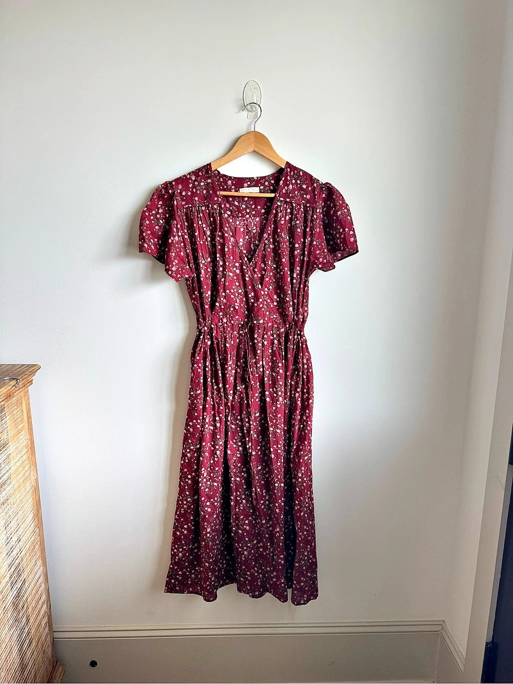 Christy Dawn The Dawn Dress Rouge Rosette Floral Maxi Dress Burgundy & Pink
